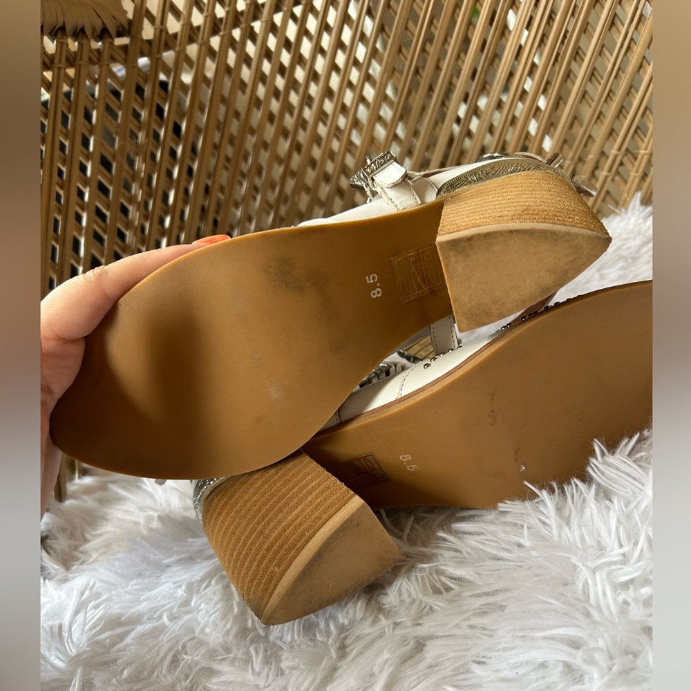 Jeffrey Campbell White Cutout Studded Ankle Booties with Silver Accent - Picture 7 of 7